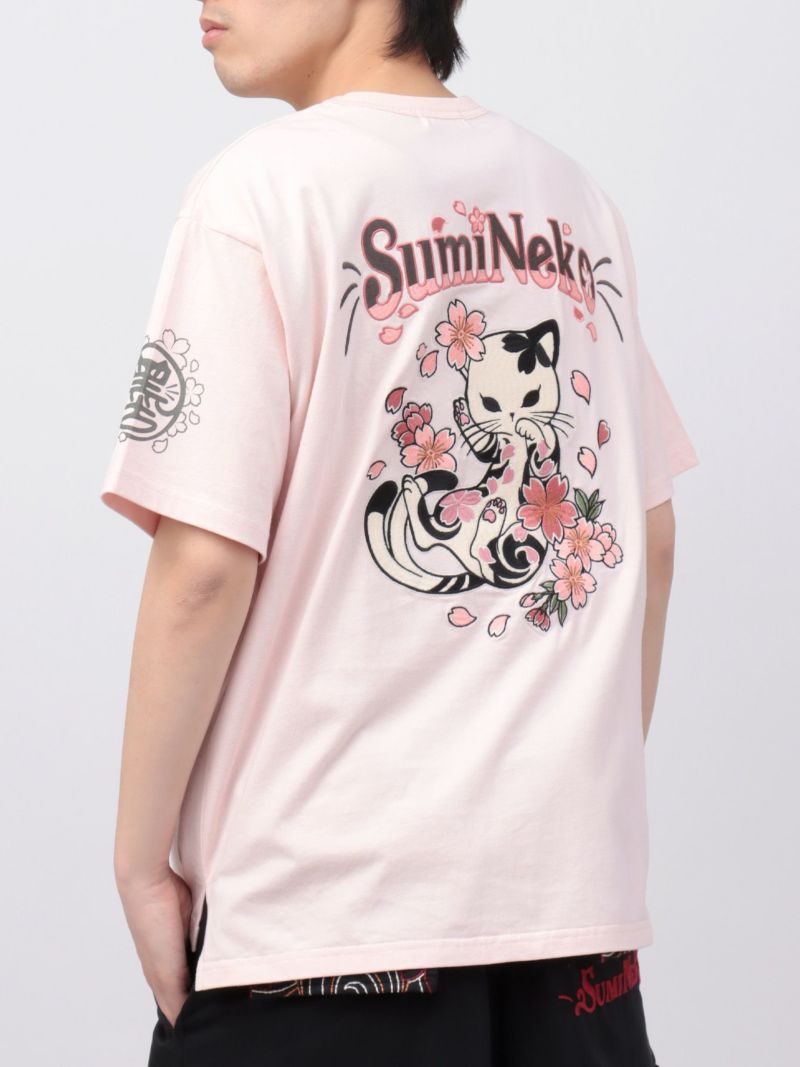 【SUMINEKO】“桜尽くし”刺繍入りTシャツ