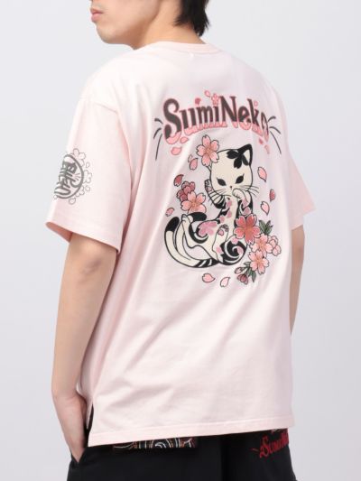 【SUMINEKO】<br>“桜尽くし”刺繍入りTシャツ