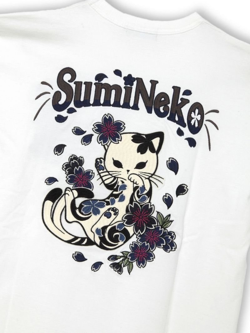 【SUMINEKO】“桜尽くし”刺繍入りTシャツ