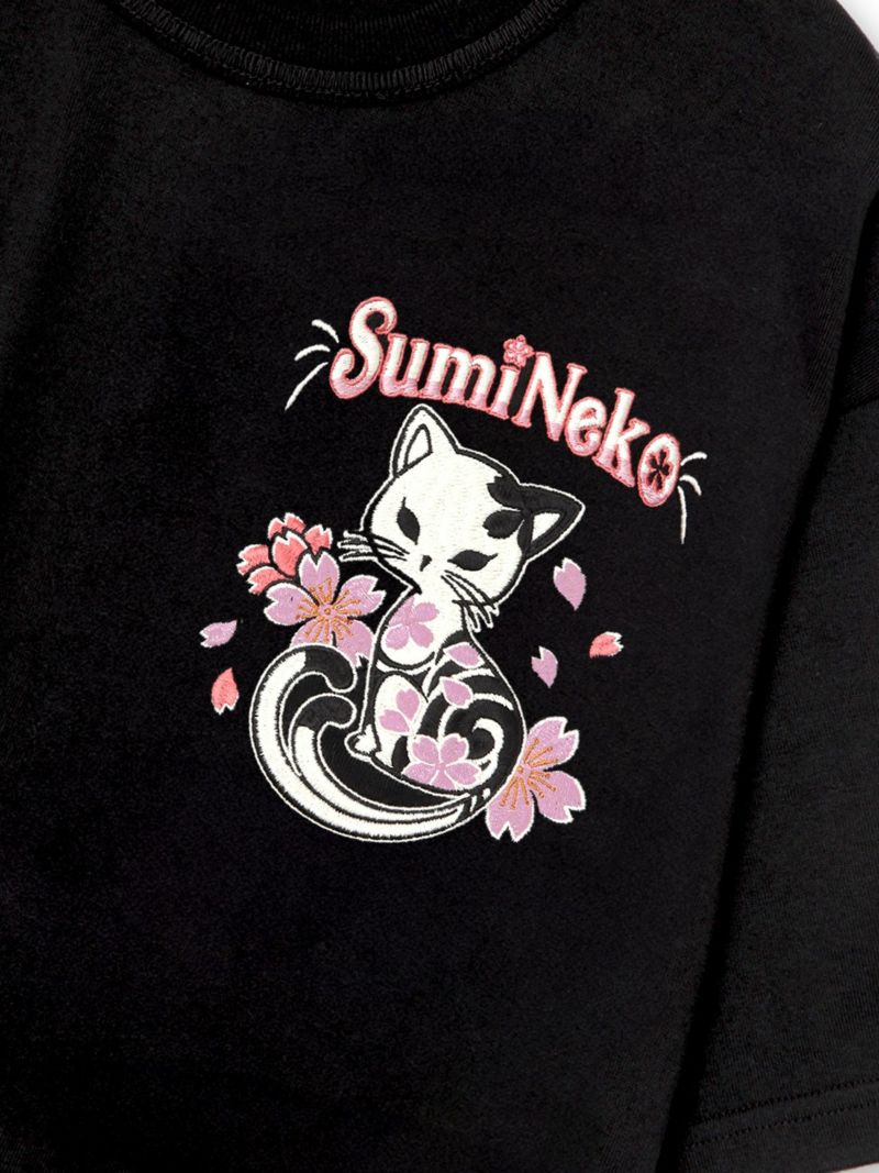 【SUMINEKO】“桜尽くし”刺繍入りTシャツ