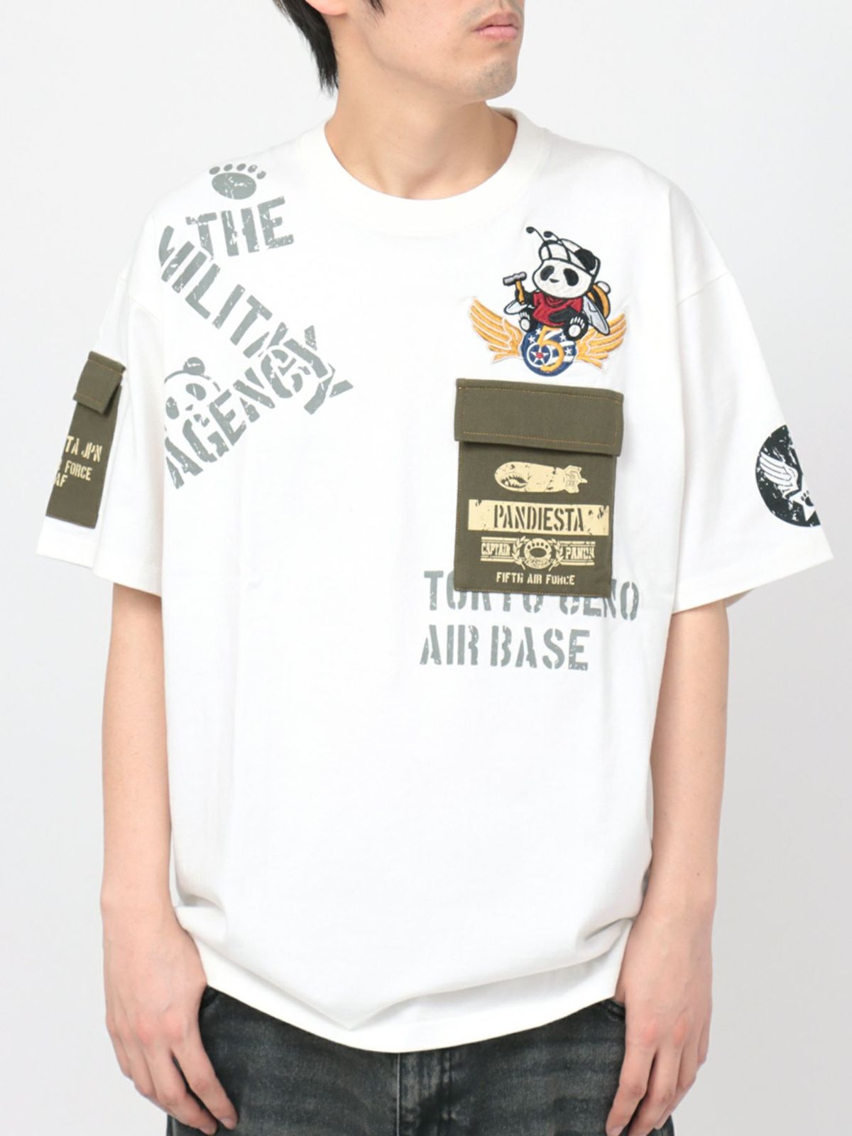 【PANDIESTA JAPAN】“5TH AIR FORCE”ツイル切替Tシャツ
