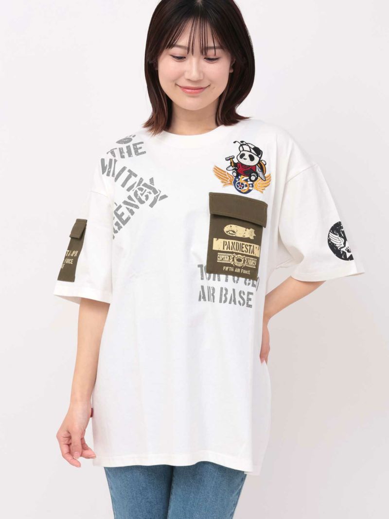 【PANDIESTA JAPAN】“5TH AIR FORCE”ツイル切替Tシャツ