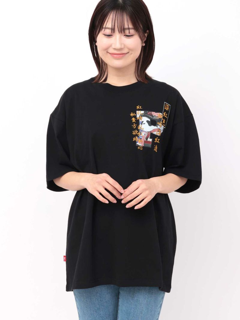 【PANDIESTA JAPAN】“熊猫日本GEISHA”刺繍入りTシャツ