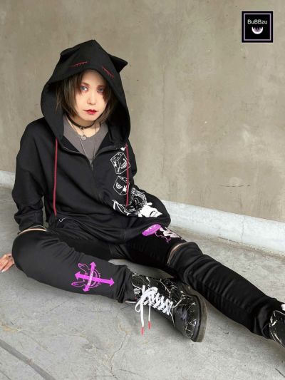 ≪30%OFF≫【BuBBzu】<br>膝ZIP ストレッチスキニーパンツ≪返品・取寄対応不可≫