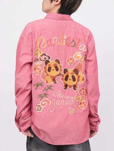 【PANDIESTA JAPAN】<br>“シーサーパンダ”シャンブレー素材シャツ