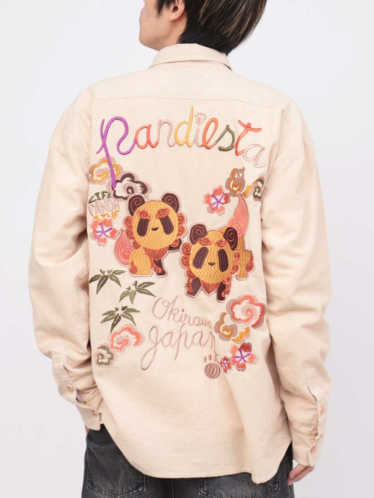 【PANDIESTA JAPAN】“シーサーパンダ”シャンブレー素材シャツ