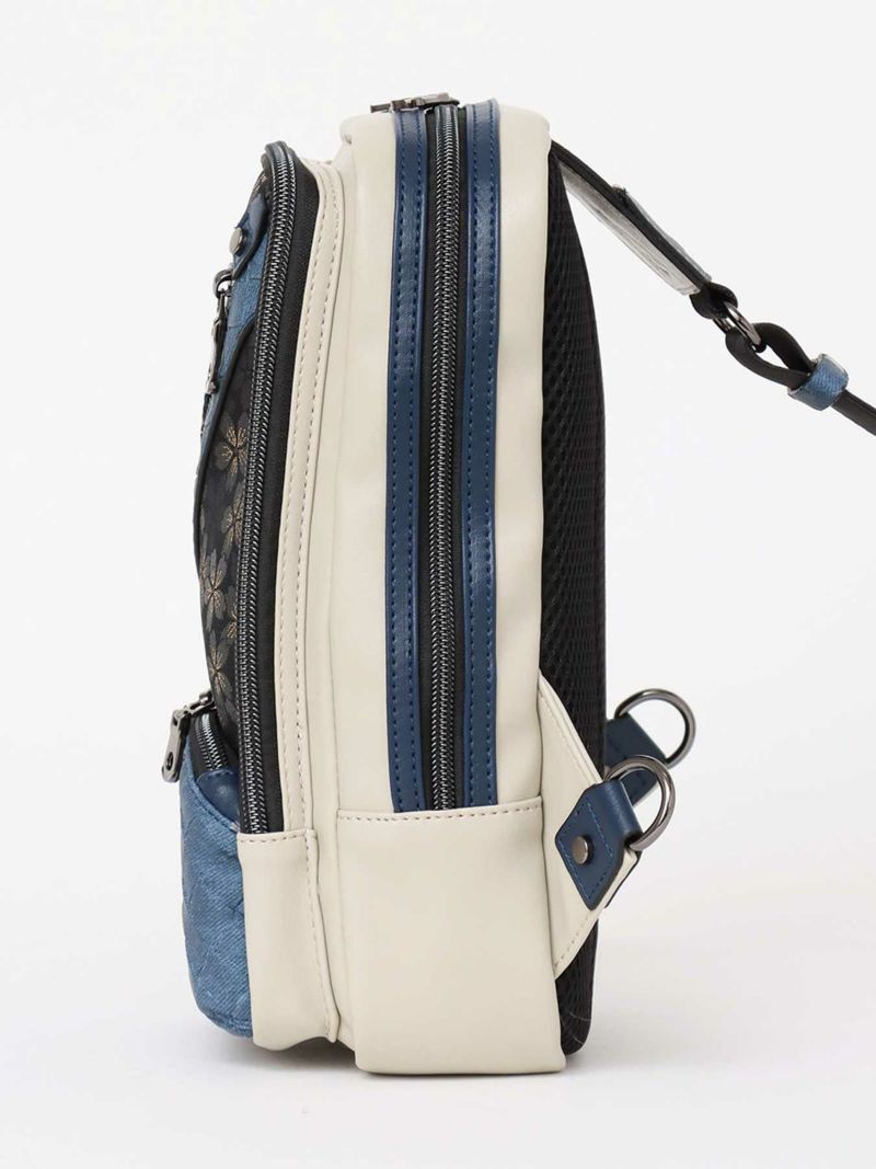 【雅結】桜柄金襴織物遣い 縦型ボディバッグ