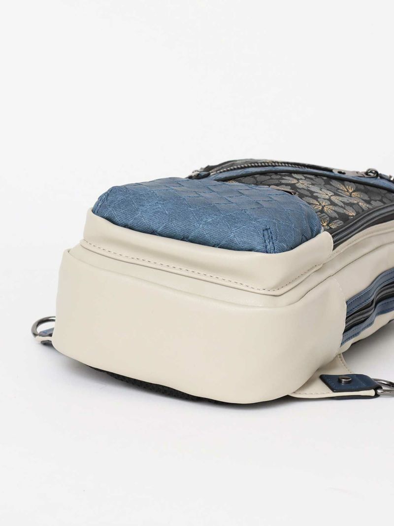 【雅結】桜柄金襴織物遣い 縦型ボディバッグ