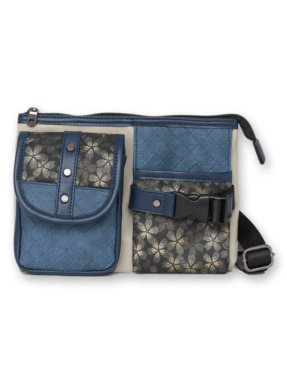 【雅結】桜金襴切り替え 横型シザーバッグ