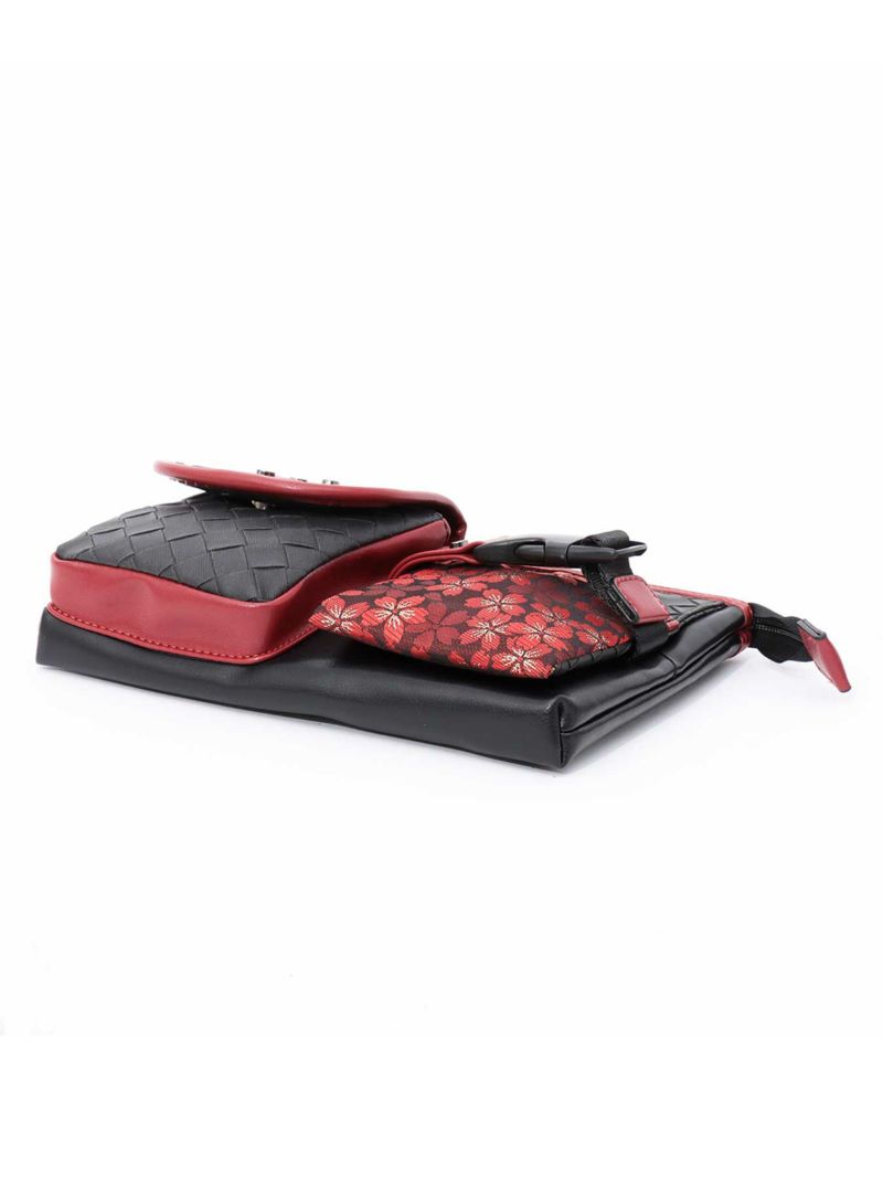 【雅結】桜金襴切り替え 横型シザーバッグ