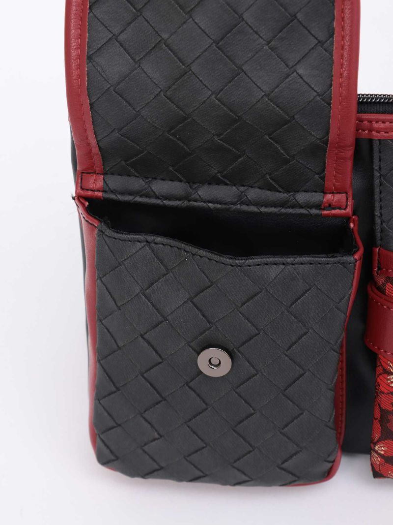 【雅結】桜金襴切り替え 横型シザーバッグ