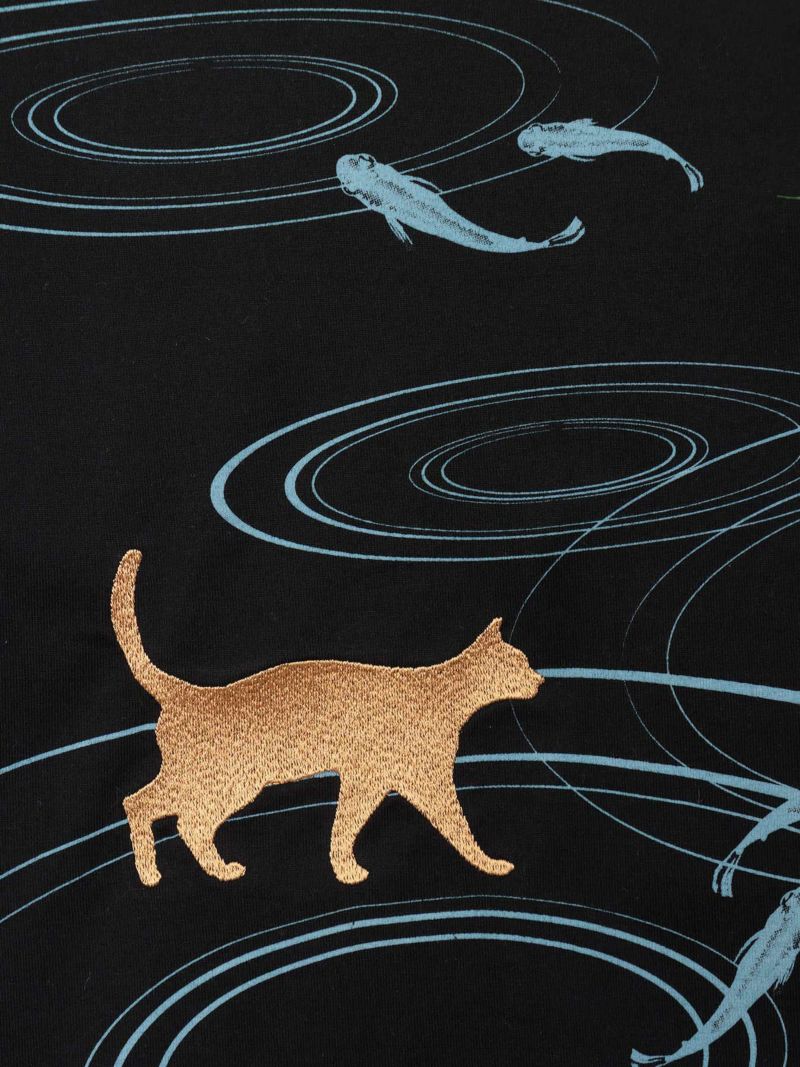 【絡繰魂】“猫集会”刺繍入りロンT