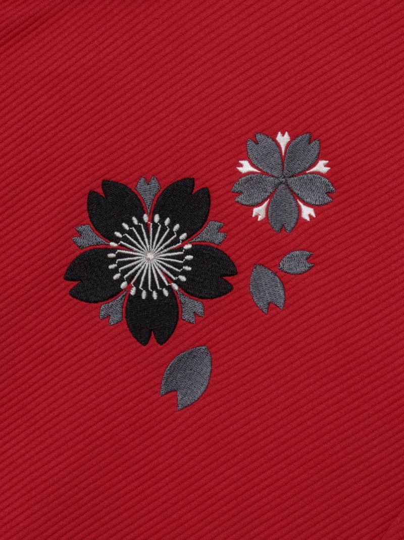 【雅結】桜刺繍ふくれジャガード素材 和生地遣いZIPパーカー