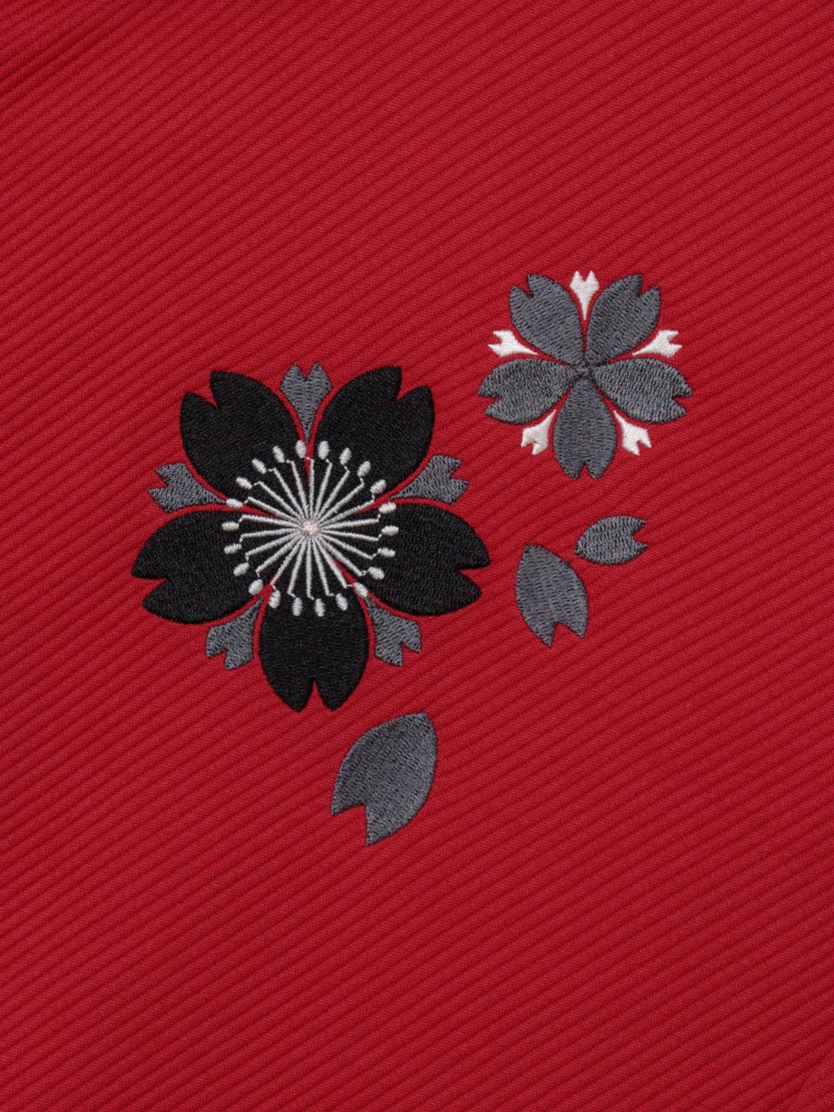 【雅結】桜刺繍ふくれジャガード素材 和生地遣いZIPパーカー