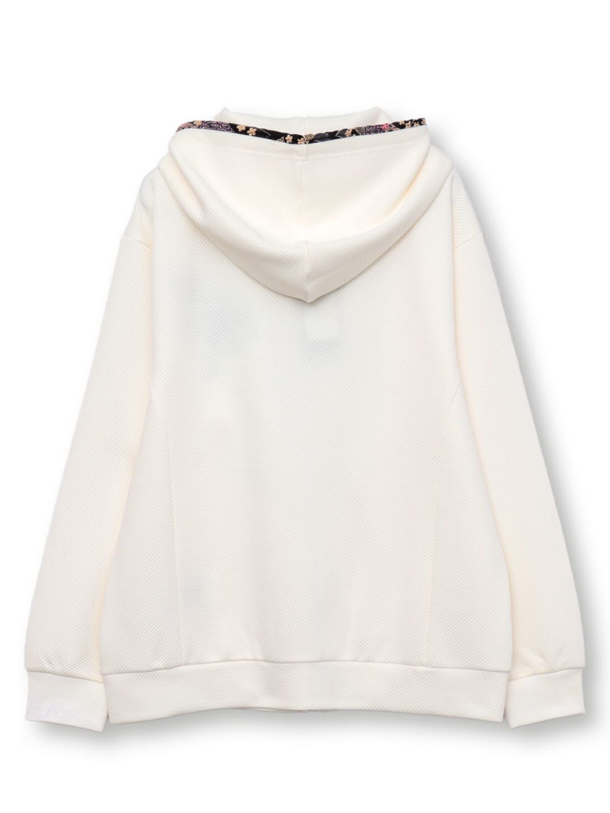 【雅結】桜刺繍ふくれジャガード素材 和生地遣いZIPパーカー