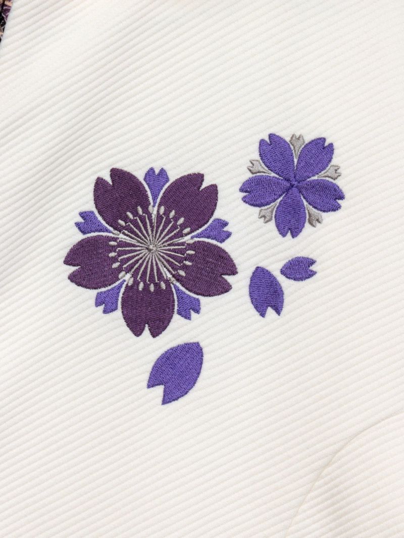 【雅結】桜刺繍ふくれジャガード素材 和生地遣いZIPパーカー
