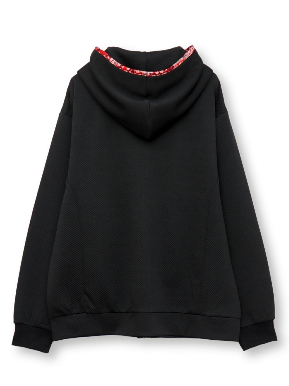 【雅結】桜刺繍ふくれジャガード素材 和生地遣いZIPパーカー