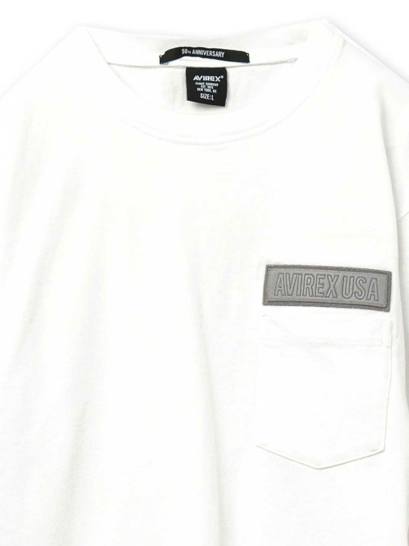【AVIREX】LEATHER PATCHED FATIGUE T-SHIRT＜50th Anniversary＞