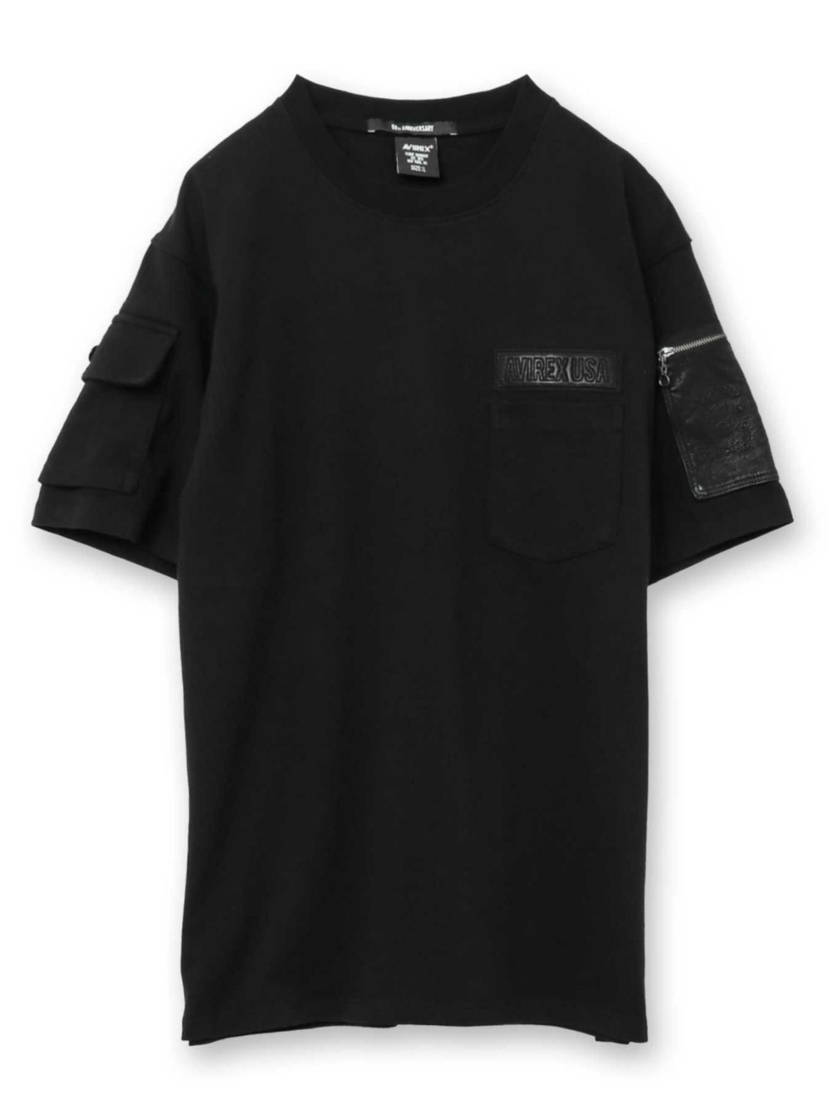 【AVIREX】LEATHER PATCHED FATIGUE T-SHIRT＜50th Anniversary＞