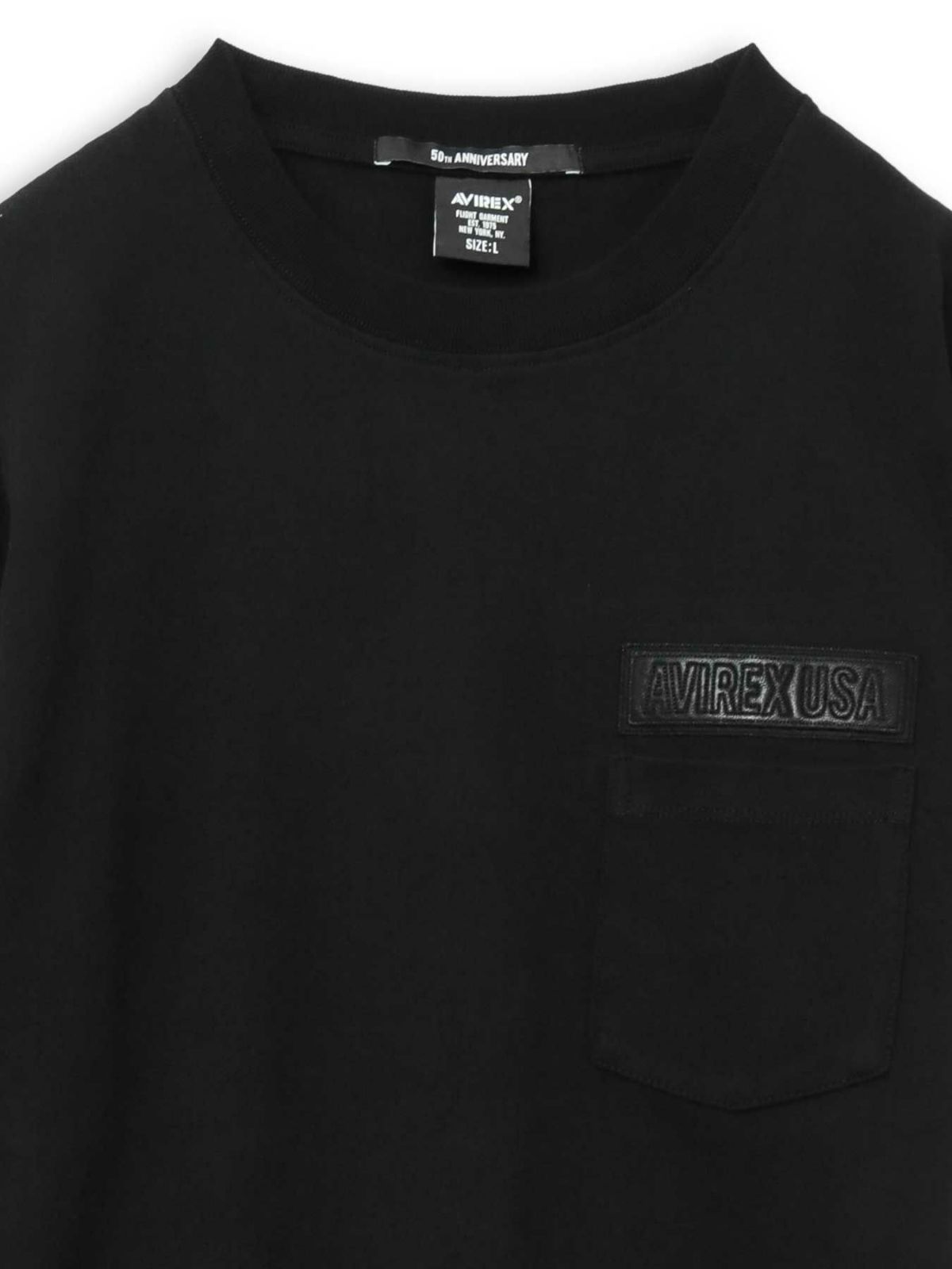 【AVIREX】LEATHER PATCHED FATIGUE T-SHIRT＜50th Anniversary＞