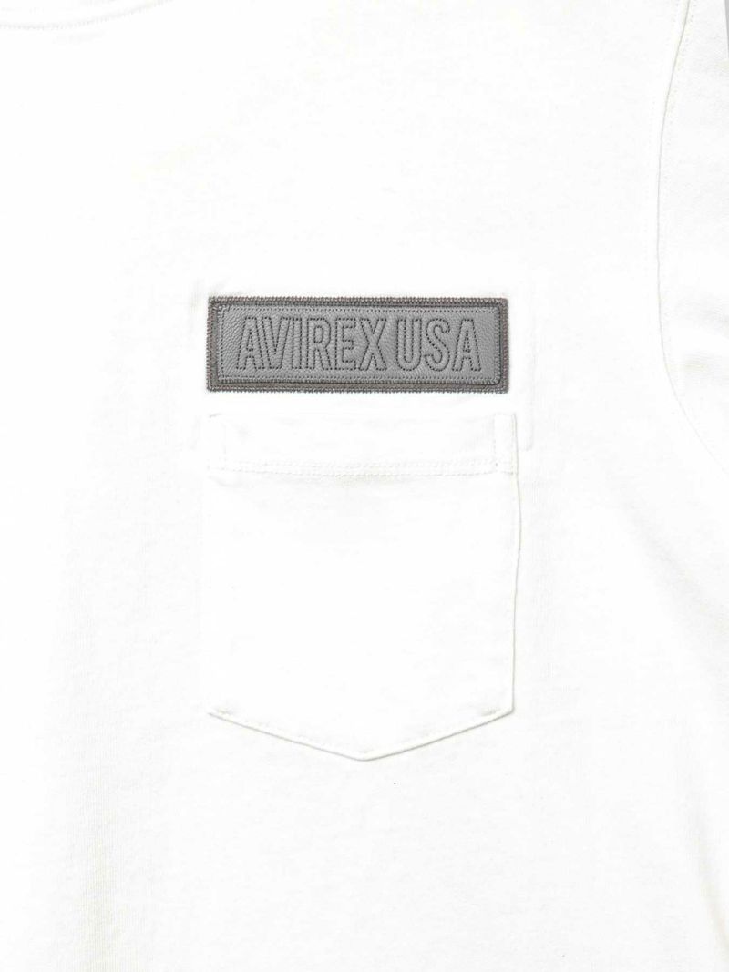 【AVIREX】LEATHER PATCHED FATIGUE T-SHIRT＜50th Anniversary＞