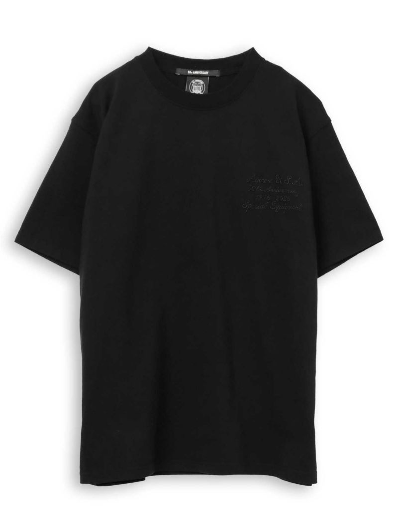 【AVIREX】LEATHER PATCHED VARSITY T-SHIRT＜50th Anniversary＞