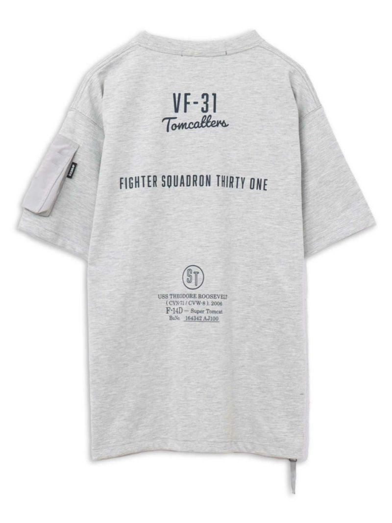 【AVIREX】LEATHER PATCHED VARSITY T-SHIRT＜50th Anniversary＞