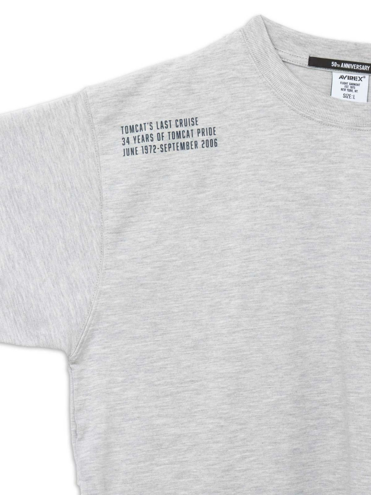 【AVIREX】LEATHER PATCHED VARSITY T-SHIRT＜50th Anniversary＞