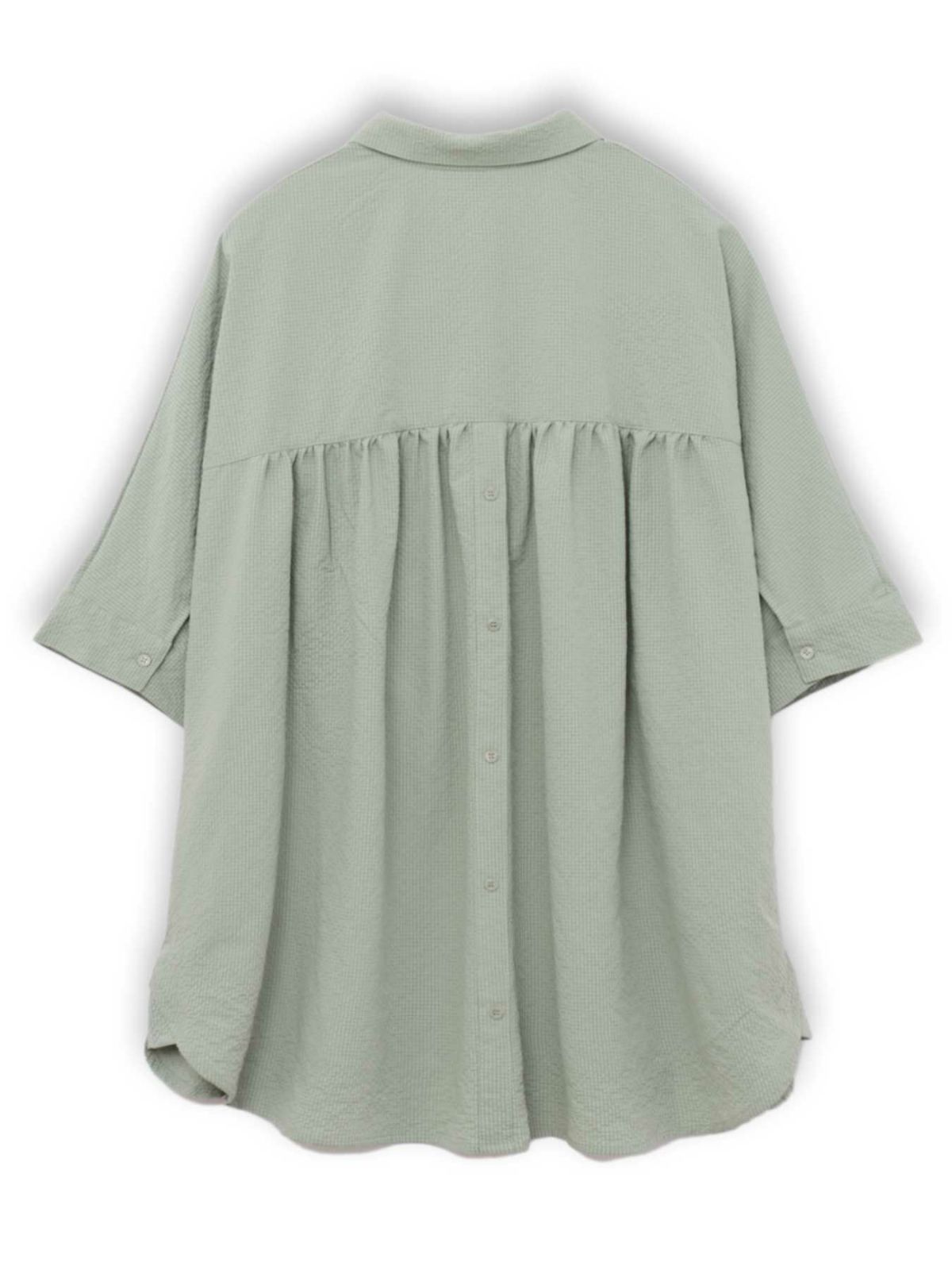 【雅結】菊刺繍サッカー素材ドルマンシャツ