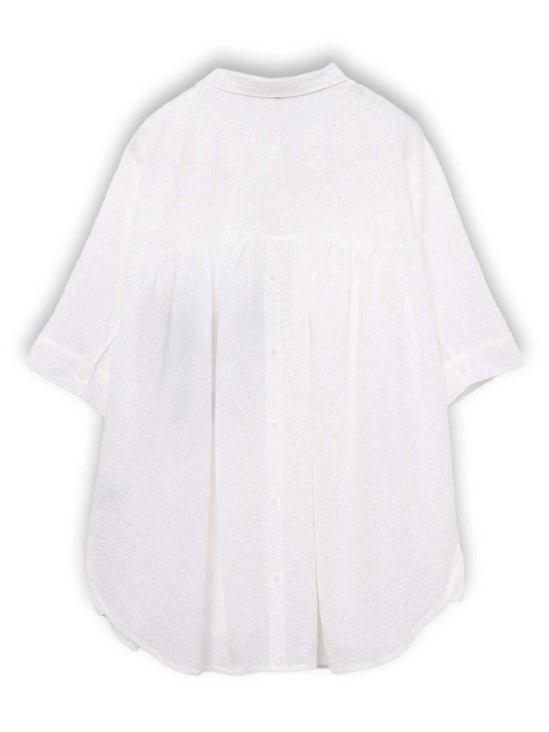 【雅結】菊刺繍サッカー素材ドルマンシャツ