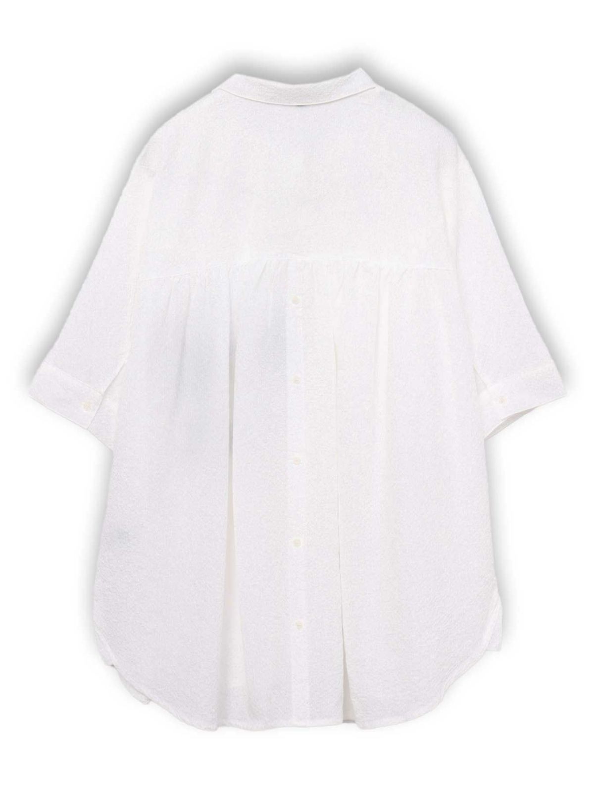 【雅結】菊刺繍サッカー素材ドルマンシャツ