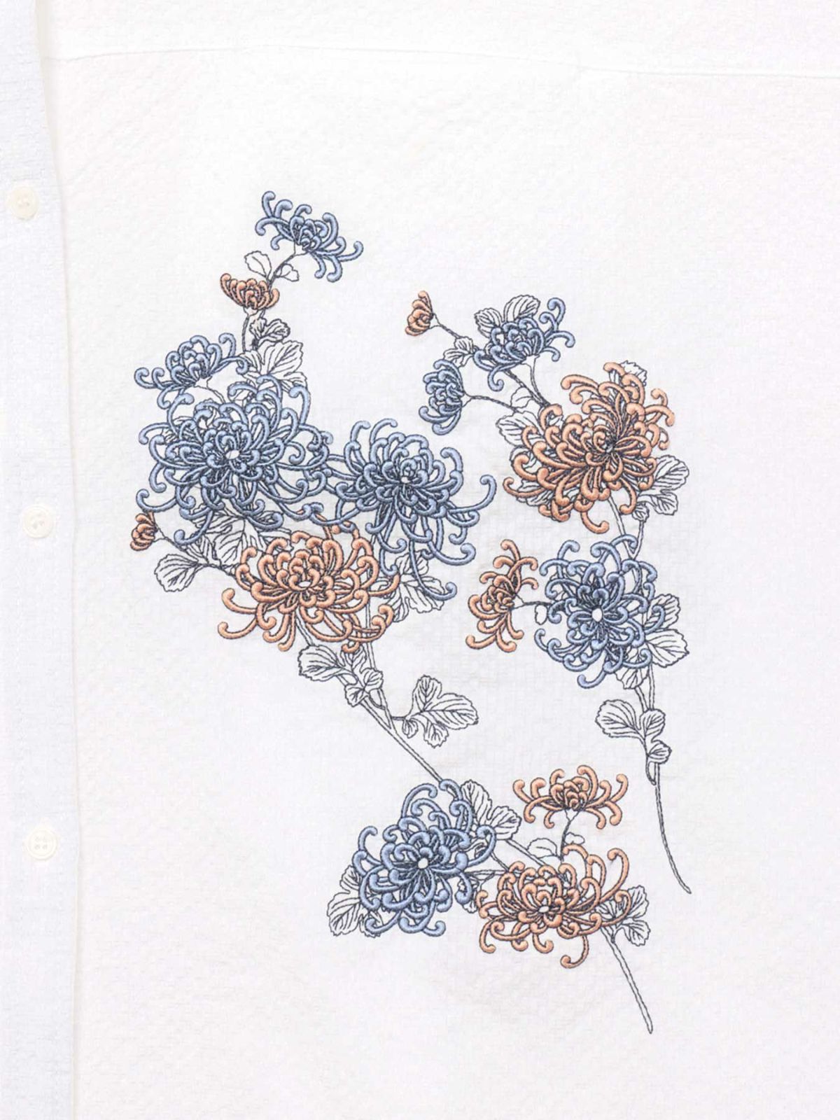 【雅結】菊刺繍サッカー素材ドルマンシャツ