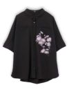【雅結】菊刺繍サッカー素材ドルマンシャツ