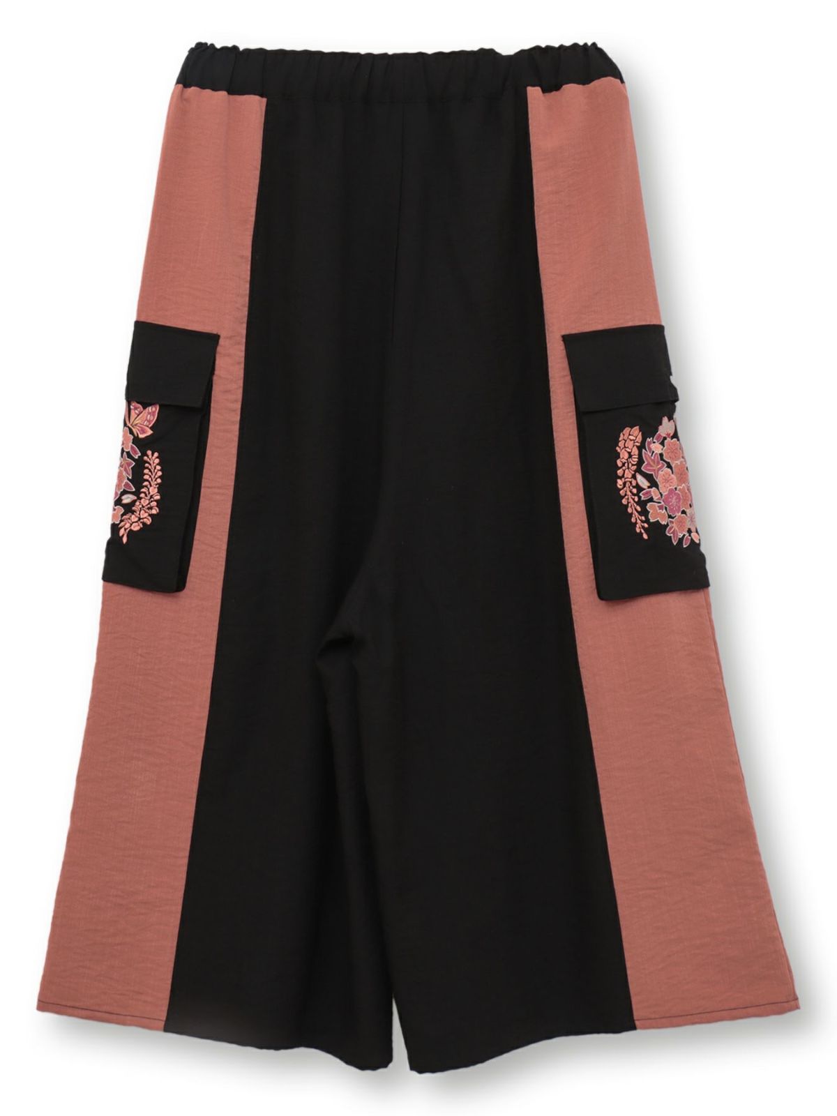【雅結】“桜藤紅葉”総刺繍ワイドカーゴパンツ
