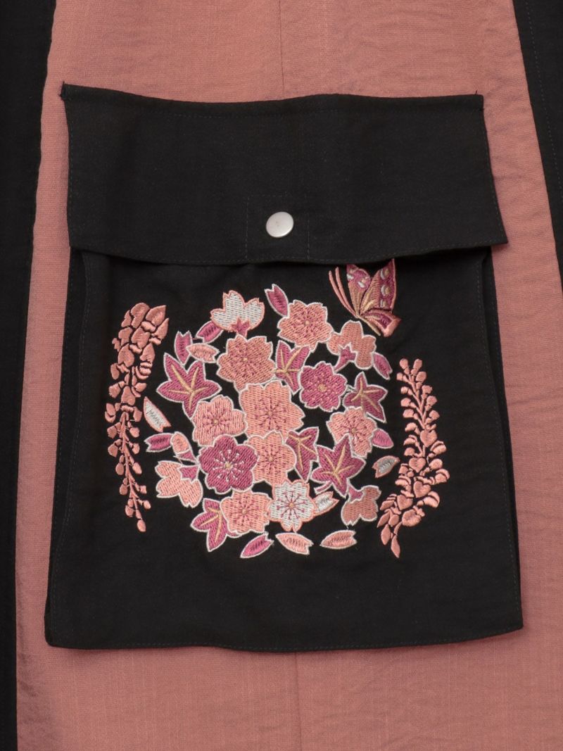 【雅結】“桜藤紅葉”総刺繍ワイドカーゴパンツ