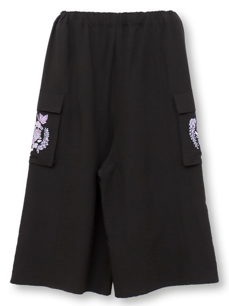 【雅結】“桜藤紅葉”総刺繍ワイドカーゴパンツ