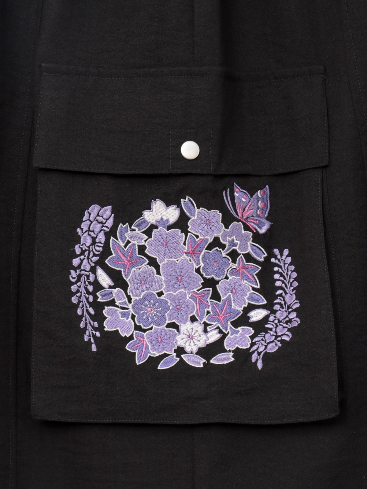 【雅結】“桜藤紅葉”総刺繍ワイドカーゴパンツ