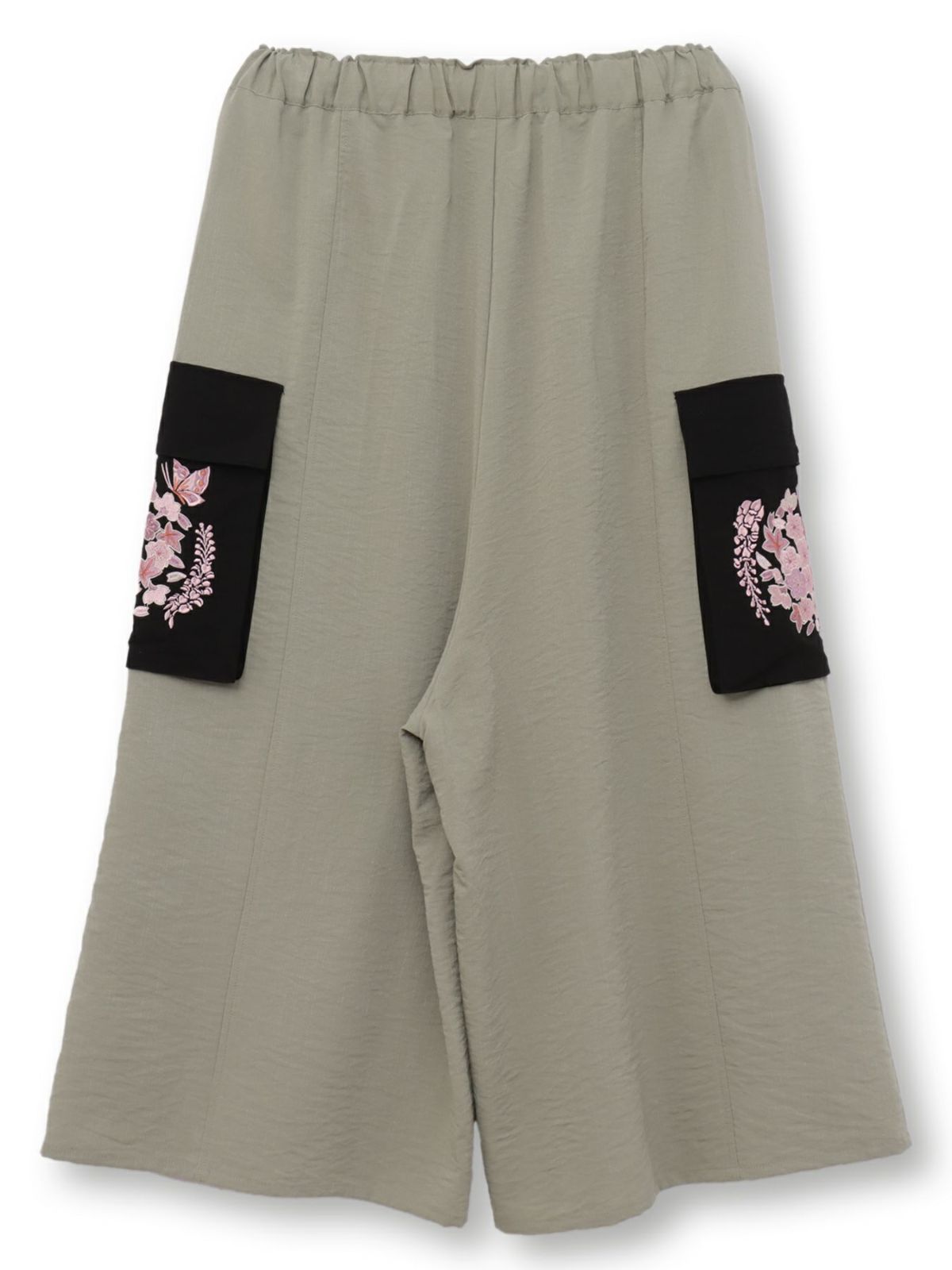 【雅結】“桜藤紅葉”総刺繍ワイドカーゴパンツ
