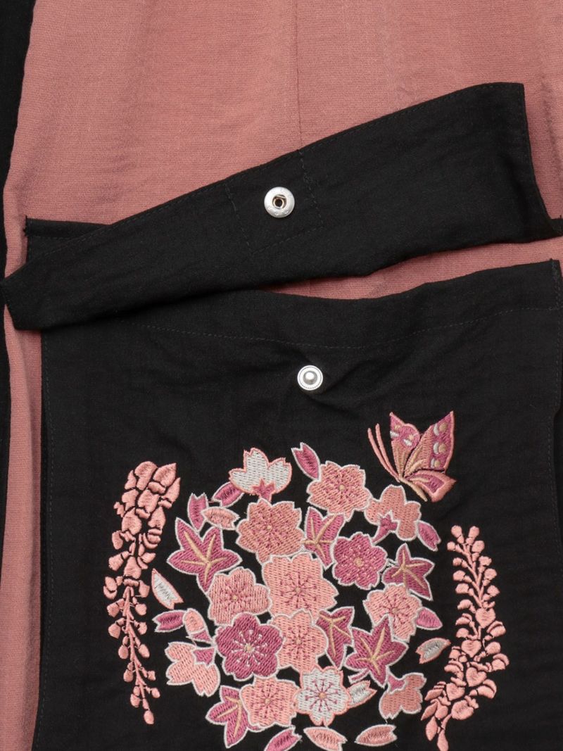 【雅結】“桜藤紅葉”総刺繍ワイドカーゴパンツ