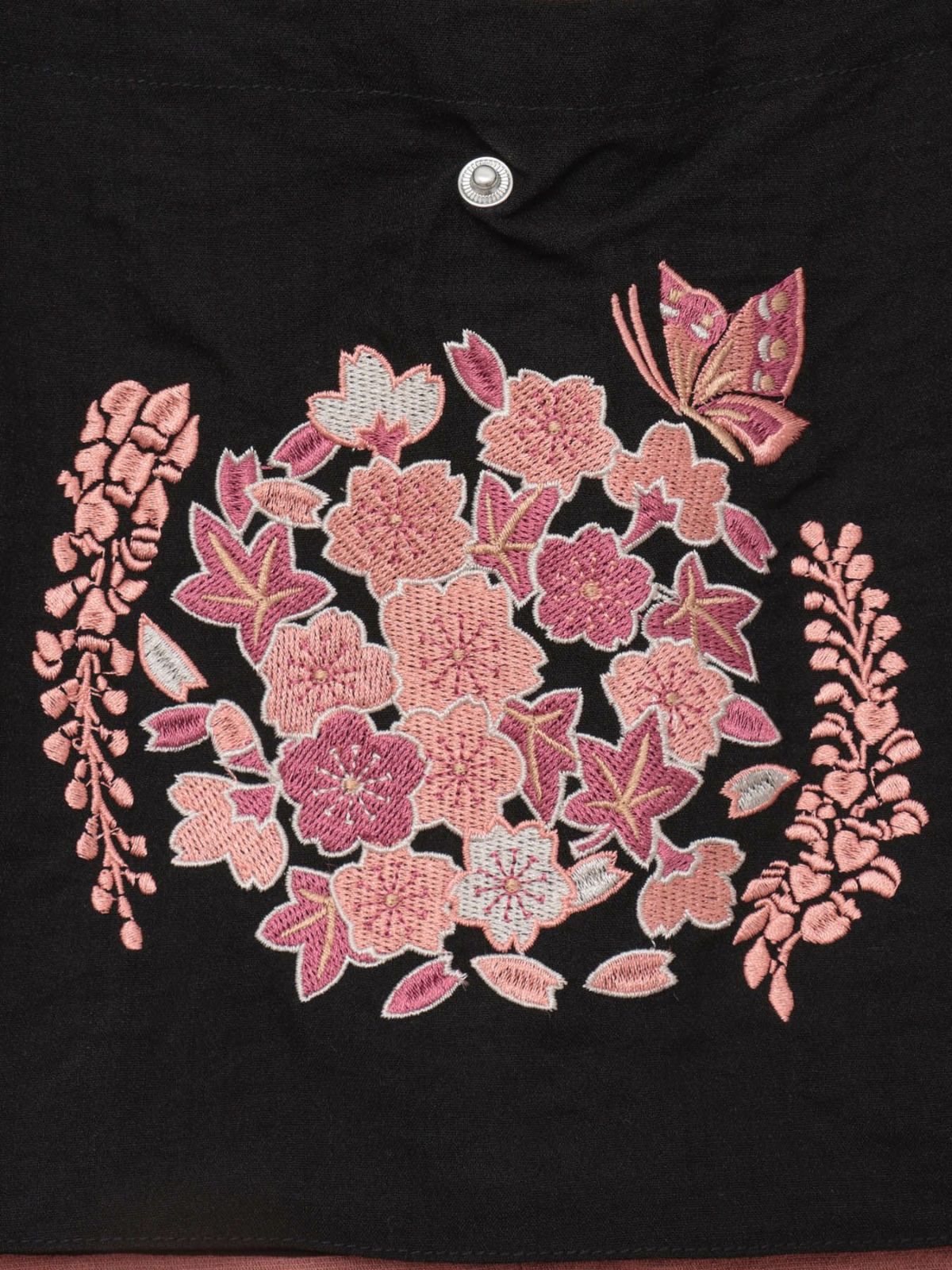 【雅結】“桜藤紅葉”総刺繍ワイドカーゴパンツ