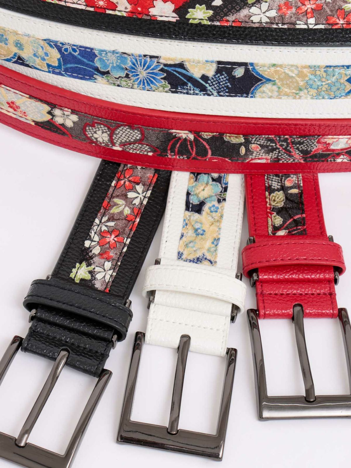 【雅結】金襴遣いクロコ切替ハトメベルト