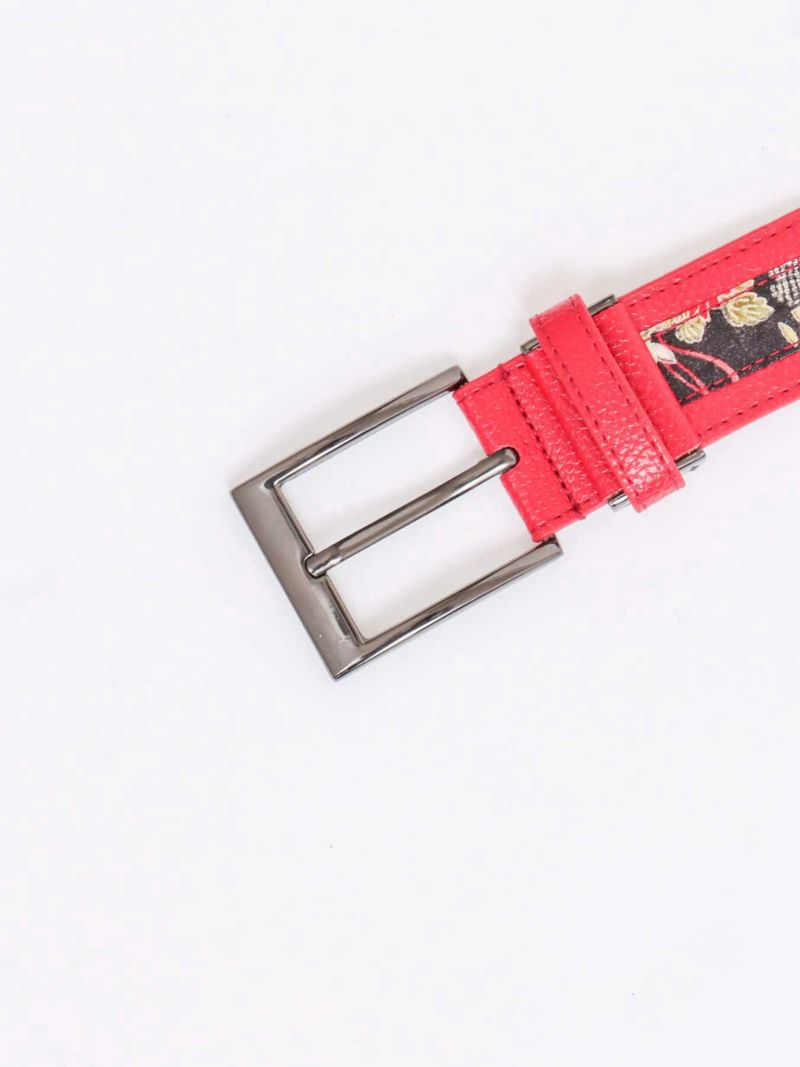 【雅結】金襴遣いクロコ切替ハトメベルト