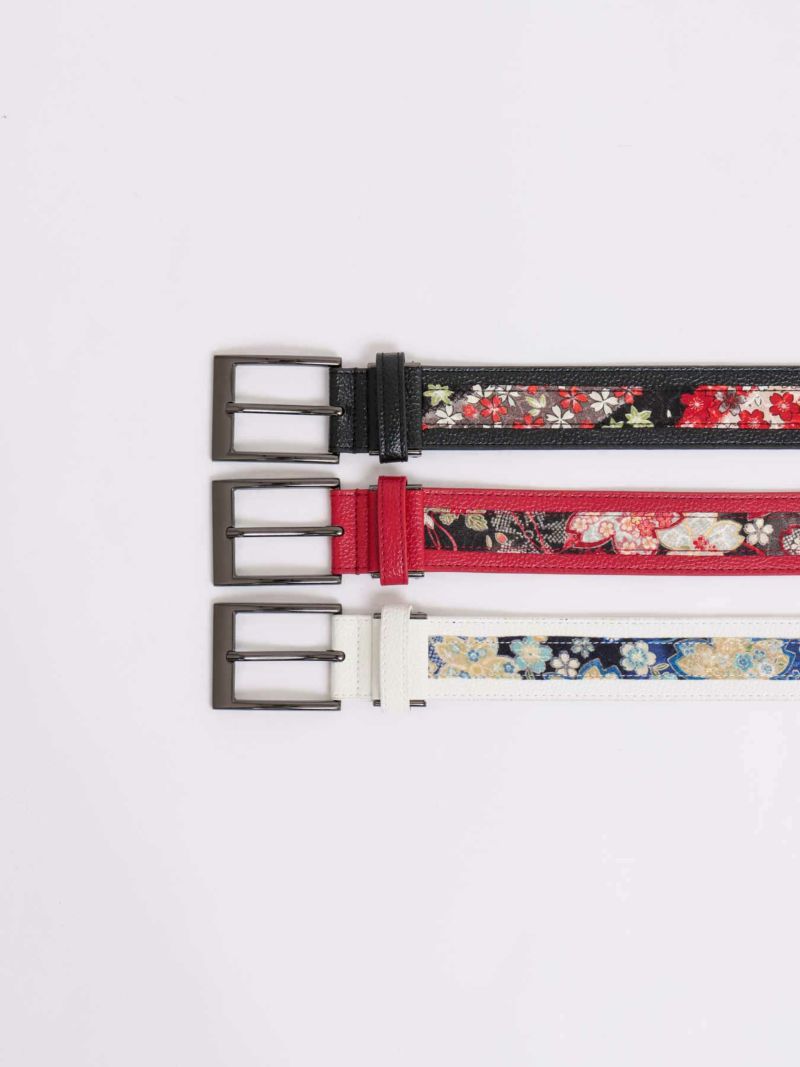 【雅結】金襴遣いクロコ切替ハトメベルト