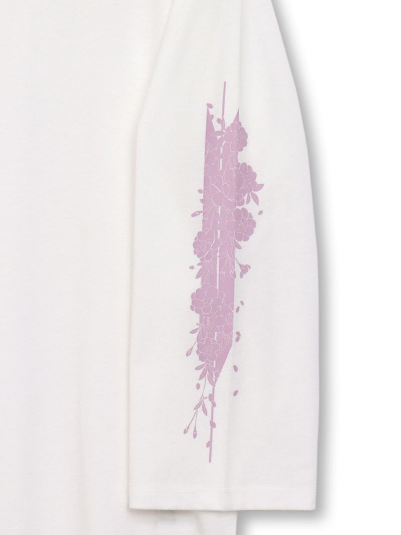 【雅結】矢絣と桜刺繍フードベスト×7分袖Tシャツ アンサンブル