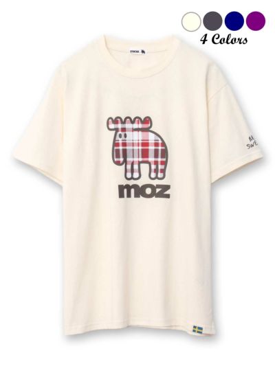 【moz】<br>チェックエルクプリントTシャツ〔別注〕