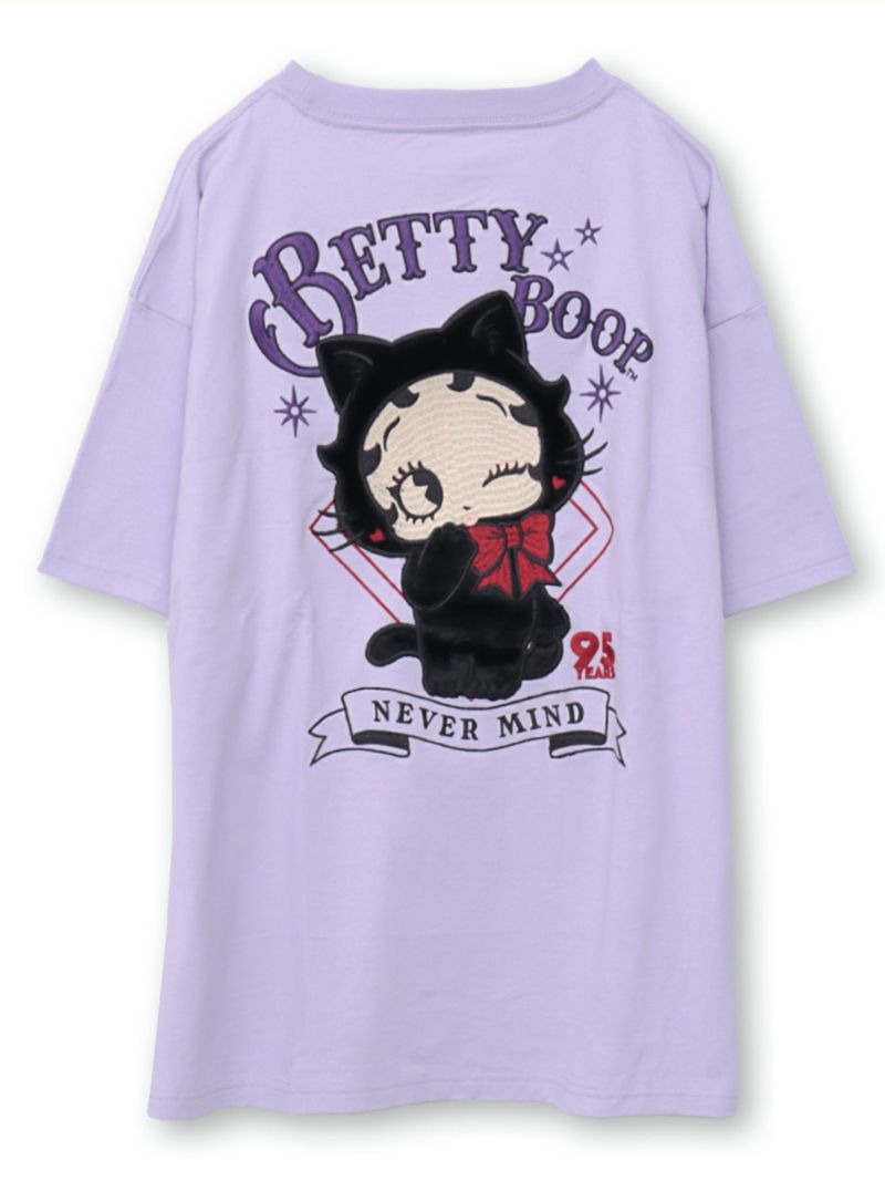 【BETTY BOOP】“黒猫ベイビーベティ”総刺繍Tシャツ