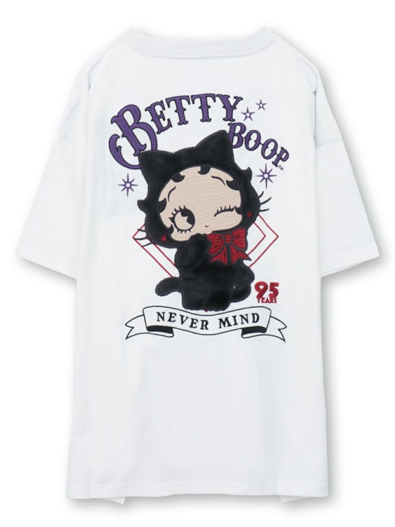 【BETTY BOOP】“黒猫ベイビーベティ”総刺繍Tシャツ