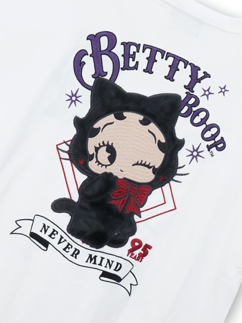 【BETTY BOOP】“黒猫ベイビーベティ”総刺繍Tシャツ