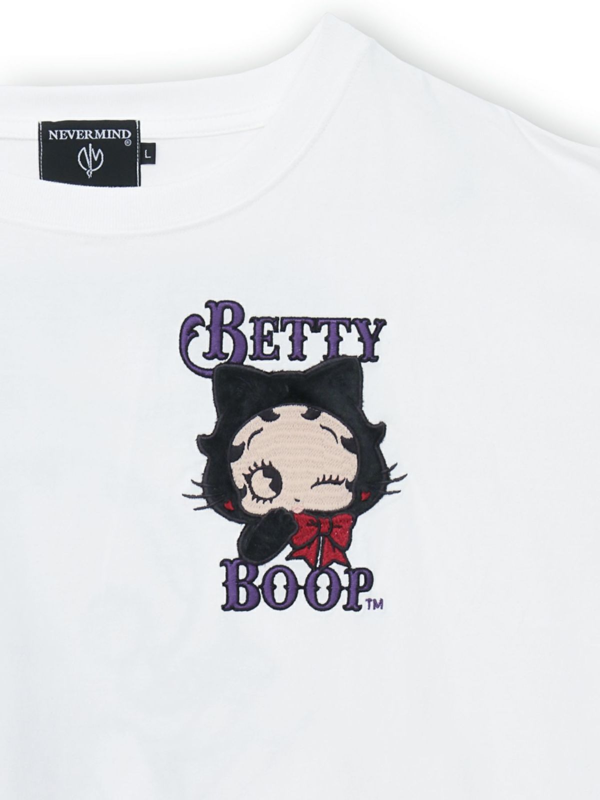 【BETTY BOOP】“黒猫ベイビーベティ”総刺繍Tシャツ