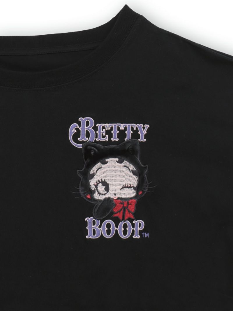 【BETTY BOOP】“黒猫ベイビーベティ”総刺繍Tシャツ